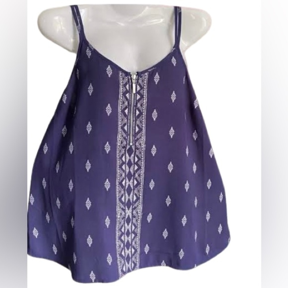 🇺🇸Beautiful Bandanna Quarter Zip Double Spaghetti Straps Tank Top Maurices - Picture 12 of 14